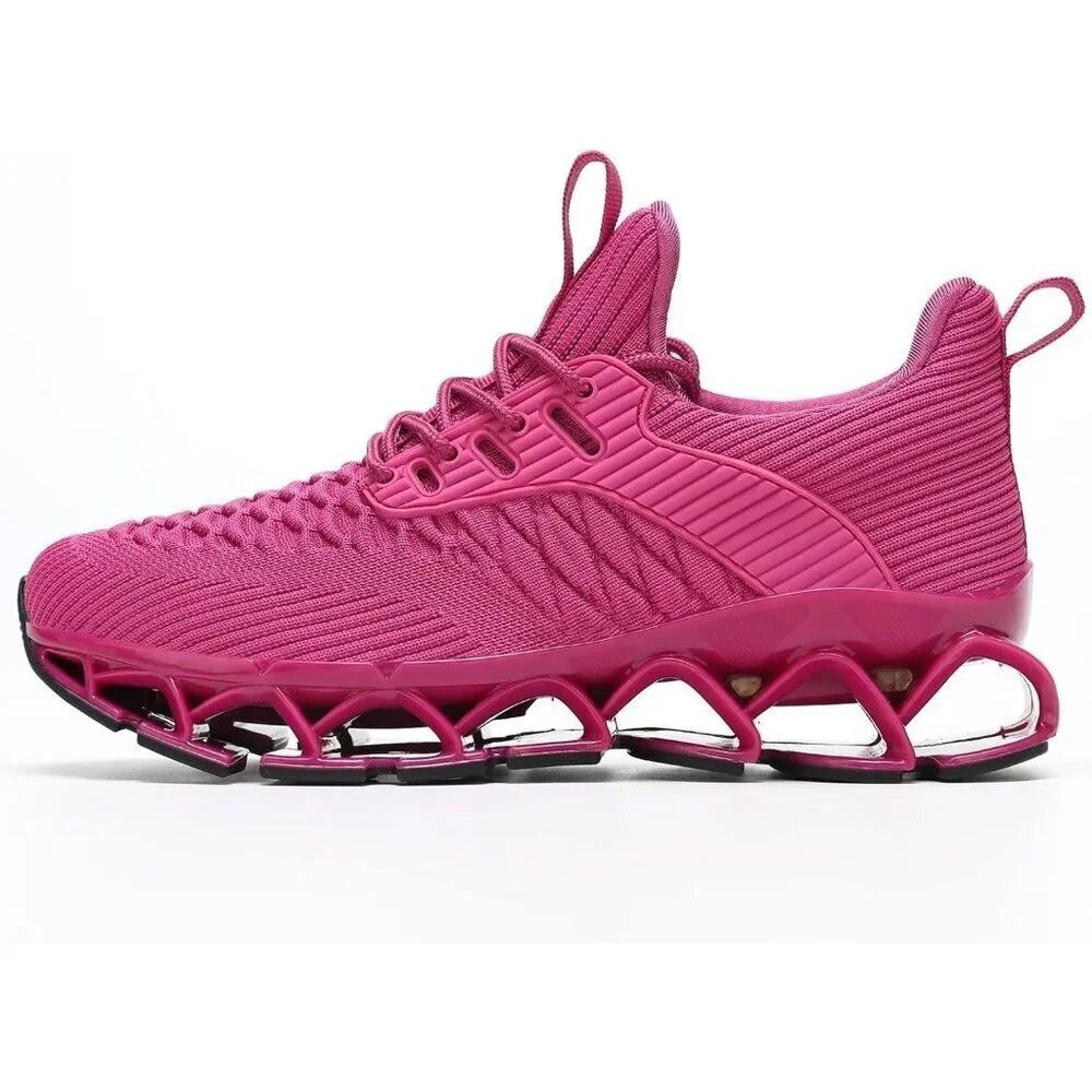 Women Bright Purple Slip-On Walking Running Shoes Blade Sneaker Non-Slip Comfort
